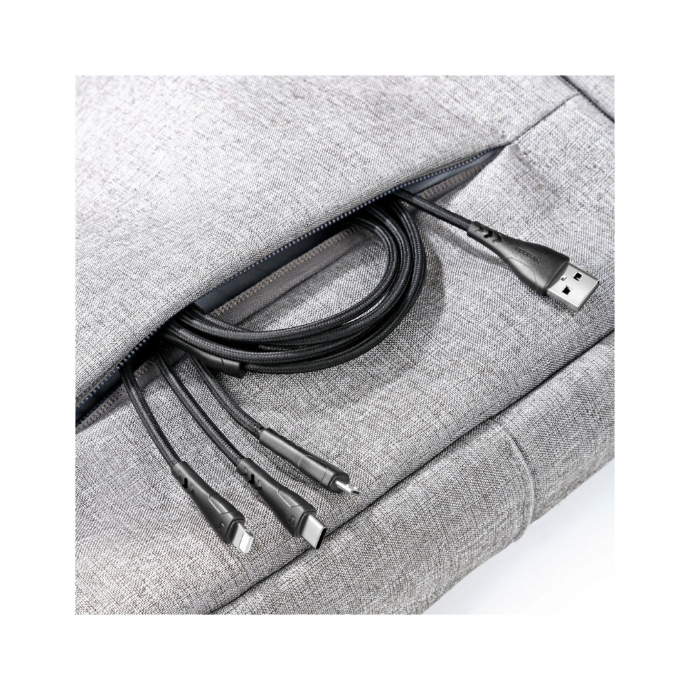 Cablu 3 in 1 Lightning & MicroUSB & Type-C Mcdodo Mamba Series Black (max 3A, 1.2m) [12]