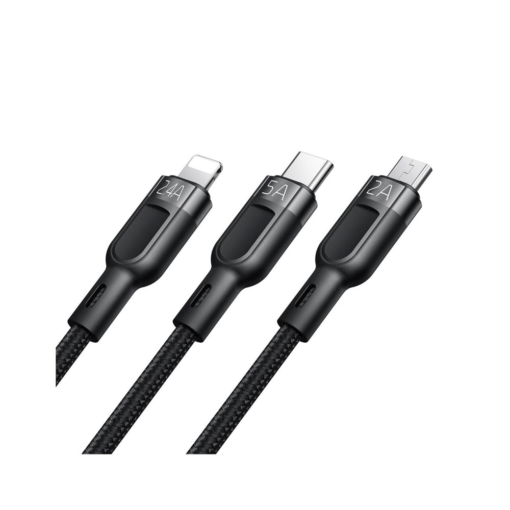 Cablu 3 in 1 Lightning & MicroUSB & Type-C Mcdodo Super Fast Charging Black (5A, 1.2m) [1]