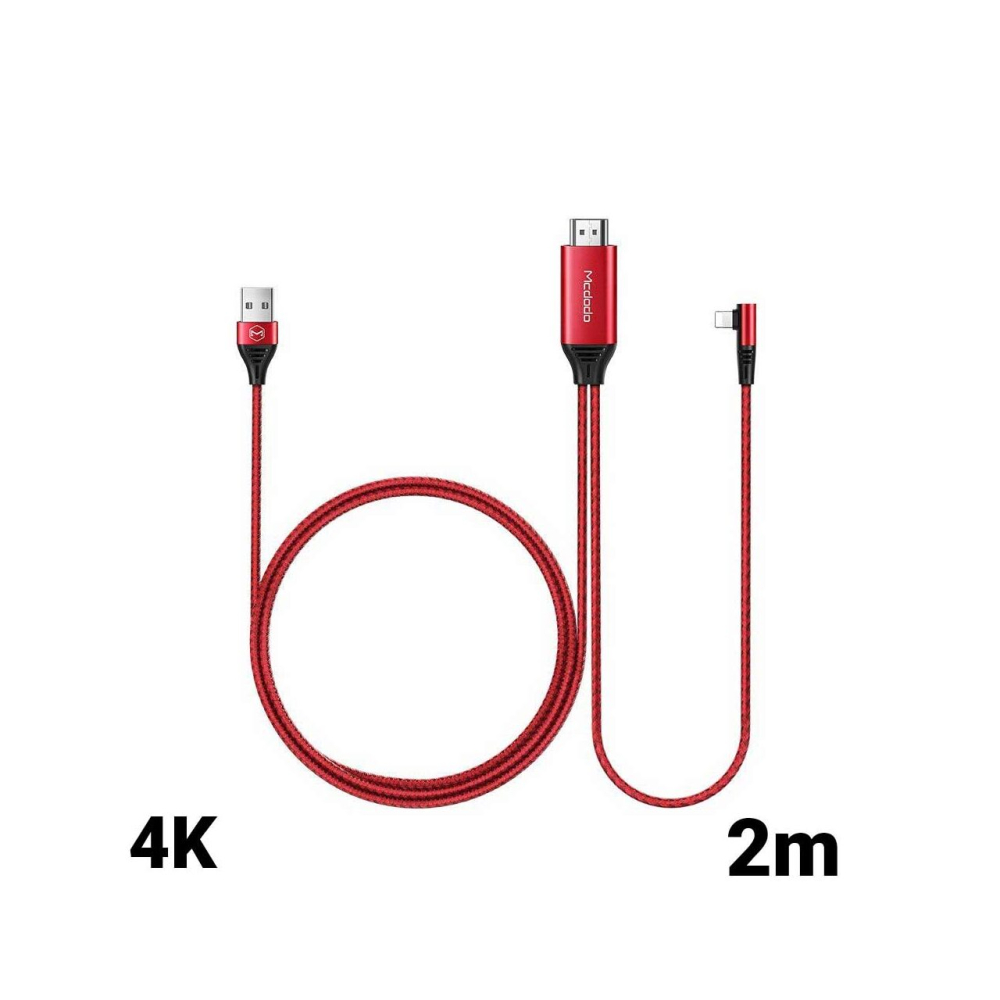 Cablu HDMI la Lightning si USB Mcdodo Plug&Play Red 2m [3]