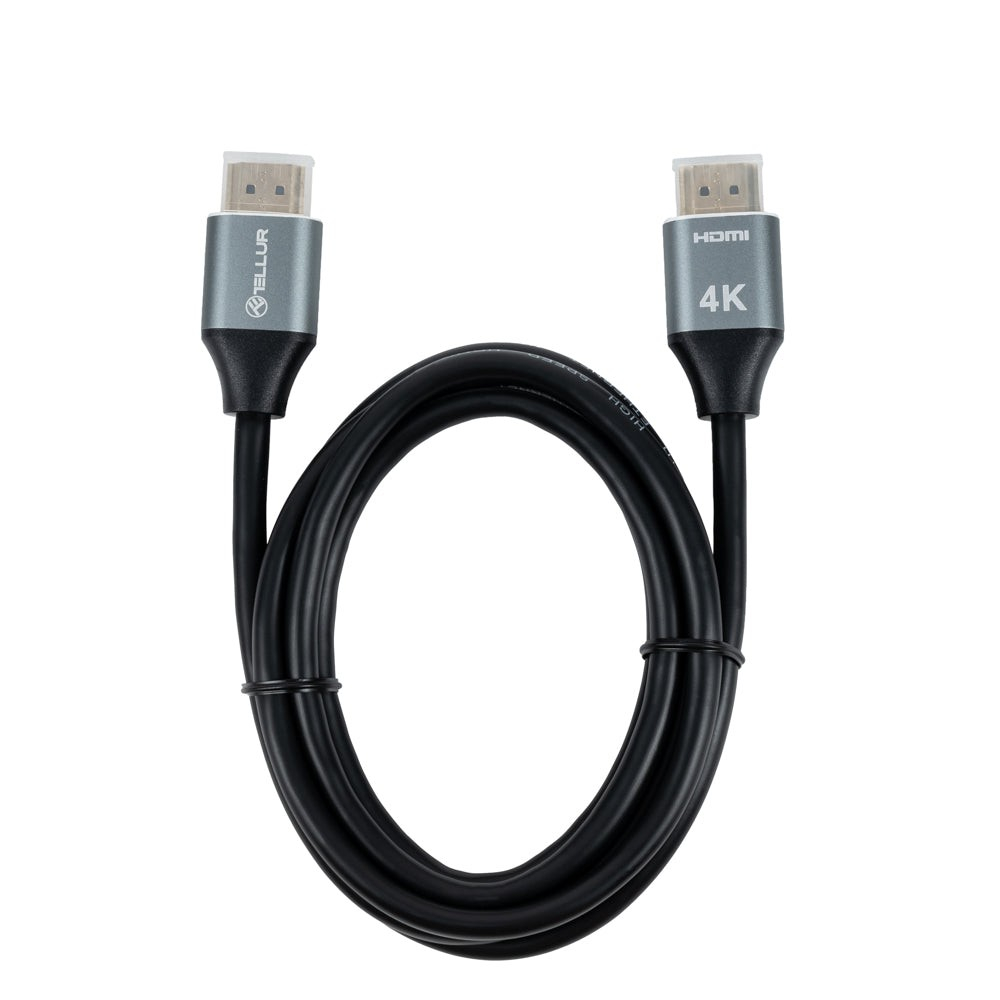 Cablu High Speed HDMI 2.0 Tellur, 4K, 18Gbps, tată-tată, Ethernet, aurit, 3m, negru [8]