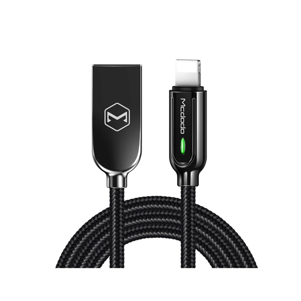 Cablu Lightning Mcdodo Auto Disconnect Black (1.2m, max 2A, led indicator) [6]