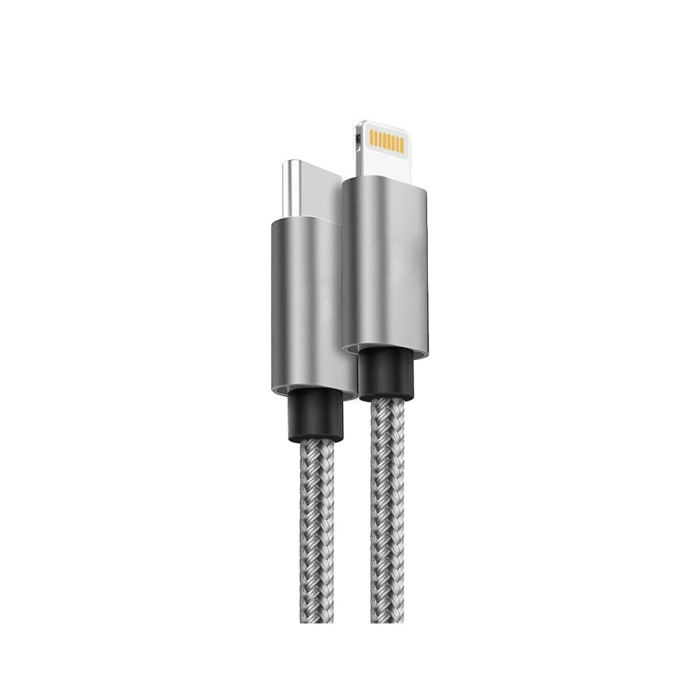 Cablu MFI Lightning la Type-C Lemontti Quick Charge 1.5m, Gri [10]