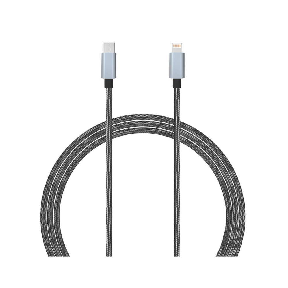 Cablu MFI Lightning la Type-C Lemontti Quick Charge 1.5m, Gri [7]