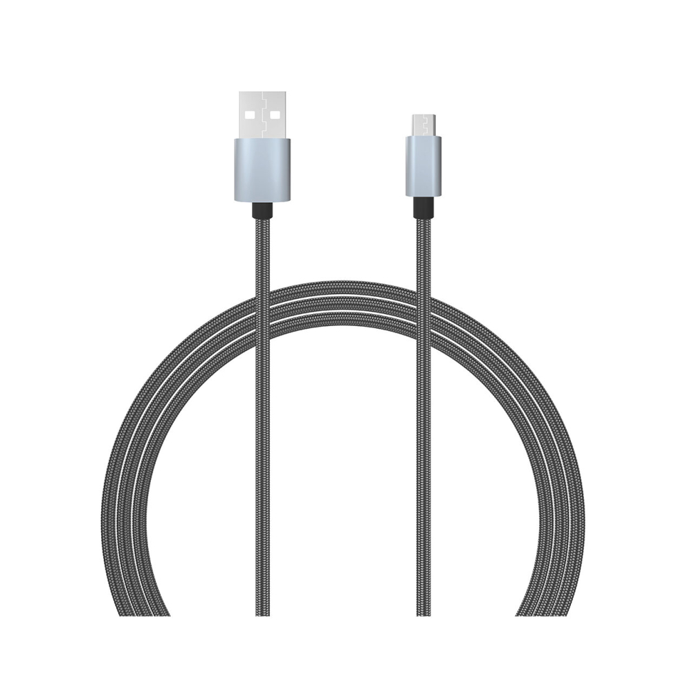 Cablu MicroUSB Lemontti USB Gri 1.5m (impletitura textila) [9]