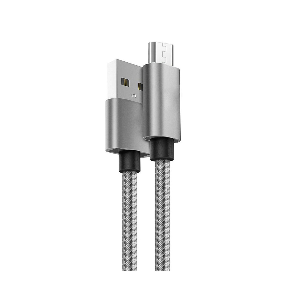 Cablu MicroUSB Lemontti USB Gri 1.5m (impletitura textila) [3]