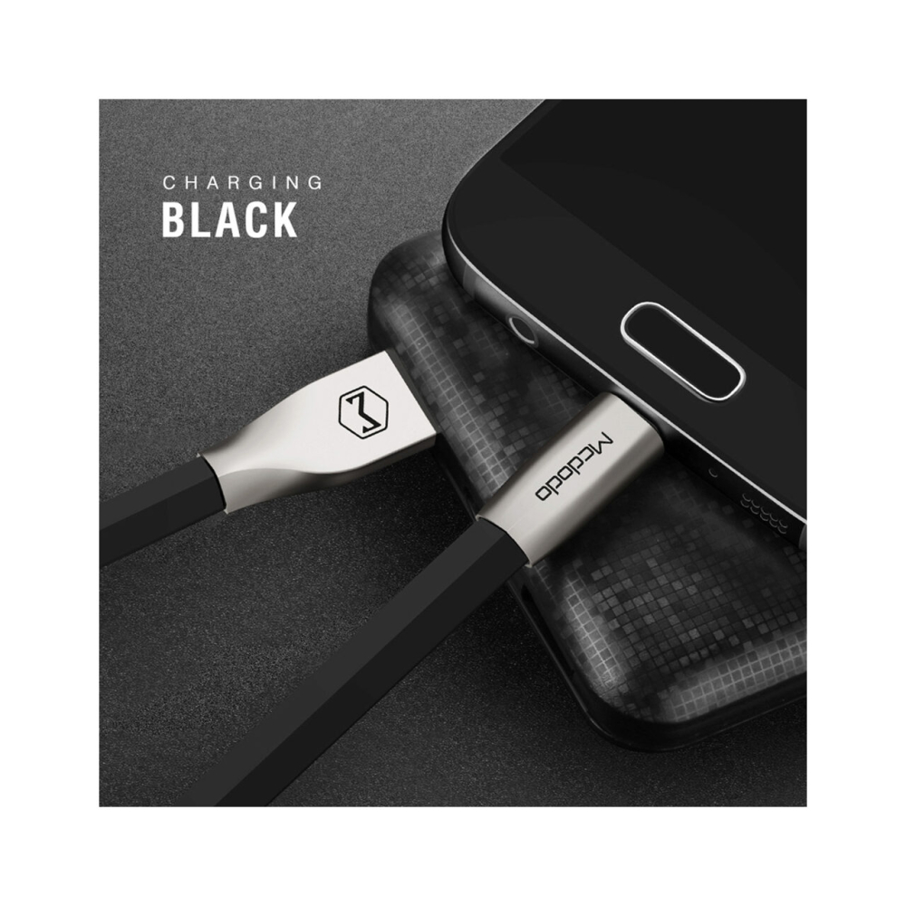 Cablu MicroUSB Mcdodo Zn-Link Silver Black (1.5m, 2.4A max) [8]