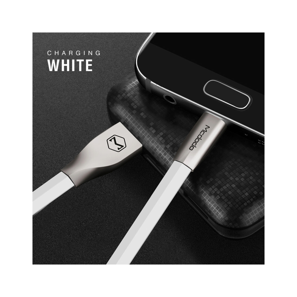 Cablu MicroUSB Mcdodo Zn-Link Silver White (1.5m, 2.4A max) [2]