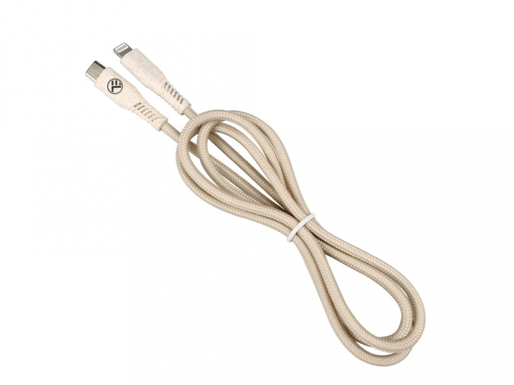 Cablu Tellur Green Type-C to Lightning, 2.4A, PD20W, 1m, nailon, crem [2]