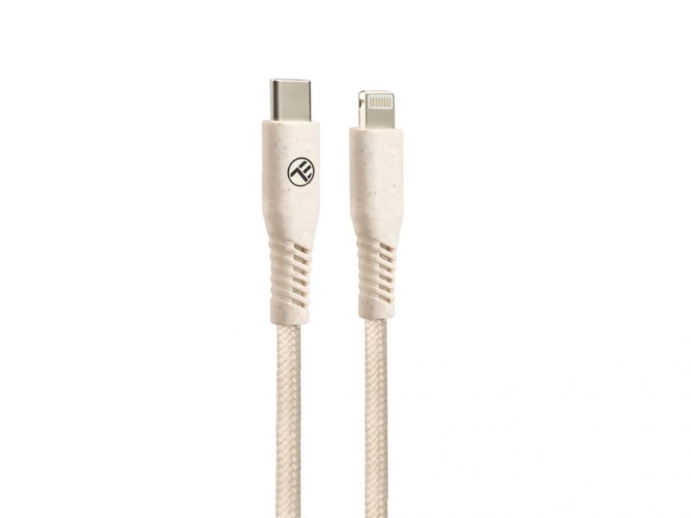 Cablu Tellur Green Type-C to Lightning, 2.4A, PD20W, 1m, nailon, crem [3]