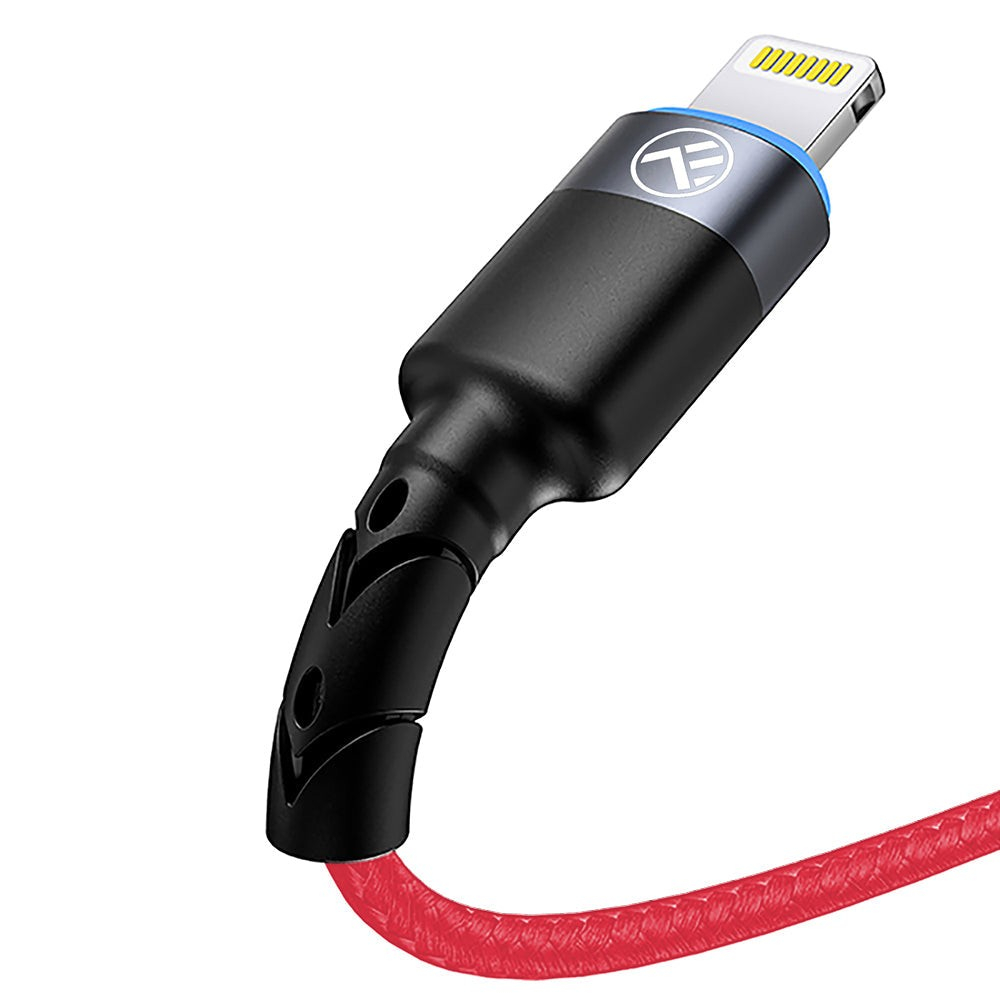 Cablu Tellur Lightning cu LED, 3A, nailon, 1.2m, roșu [3]