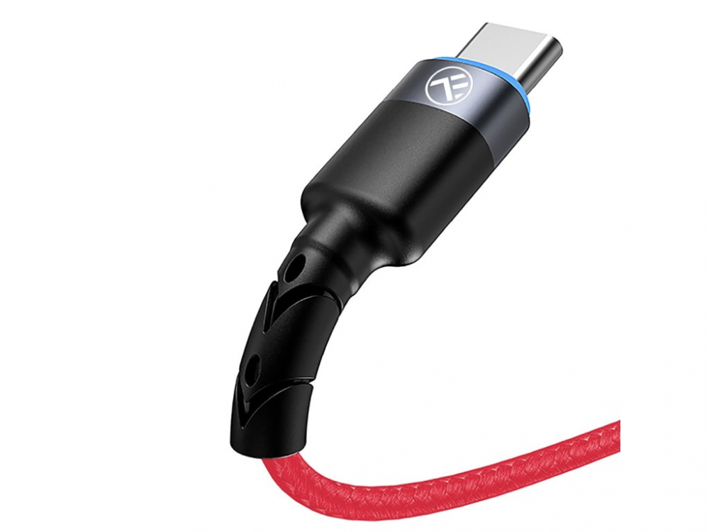 Cablu Tellur Type-C cu LED, 3A, nailon, 1.2m, roșu [3]