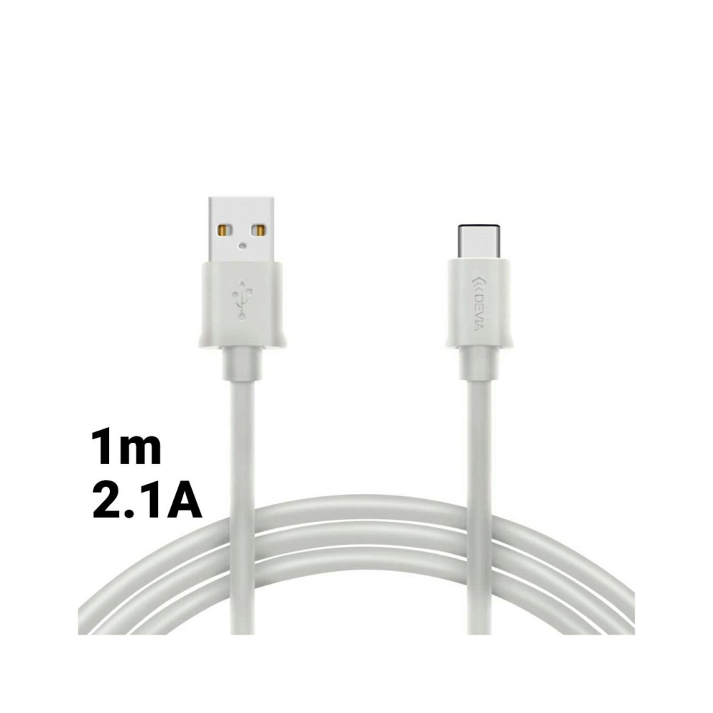 Cablu Type-C Devia Smart White 1m (sincronizare si incarcare) [1]