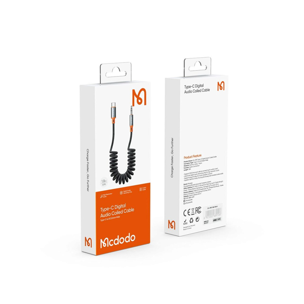 Cablu Type-C la Jack 3.5mm Mcdodo Castle Series 1.8m Black [9]