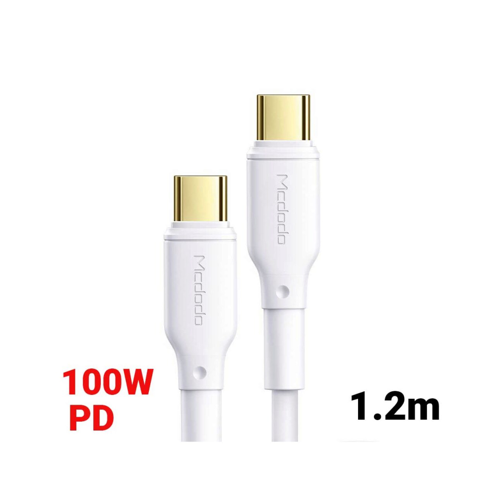 Cablu Type-C la Type-C Mcdodo White Series White (5A, 1.2m, 100W, PD) [4]