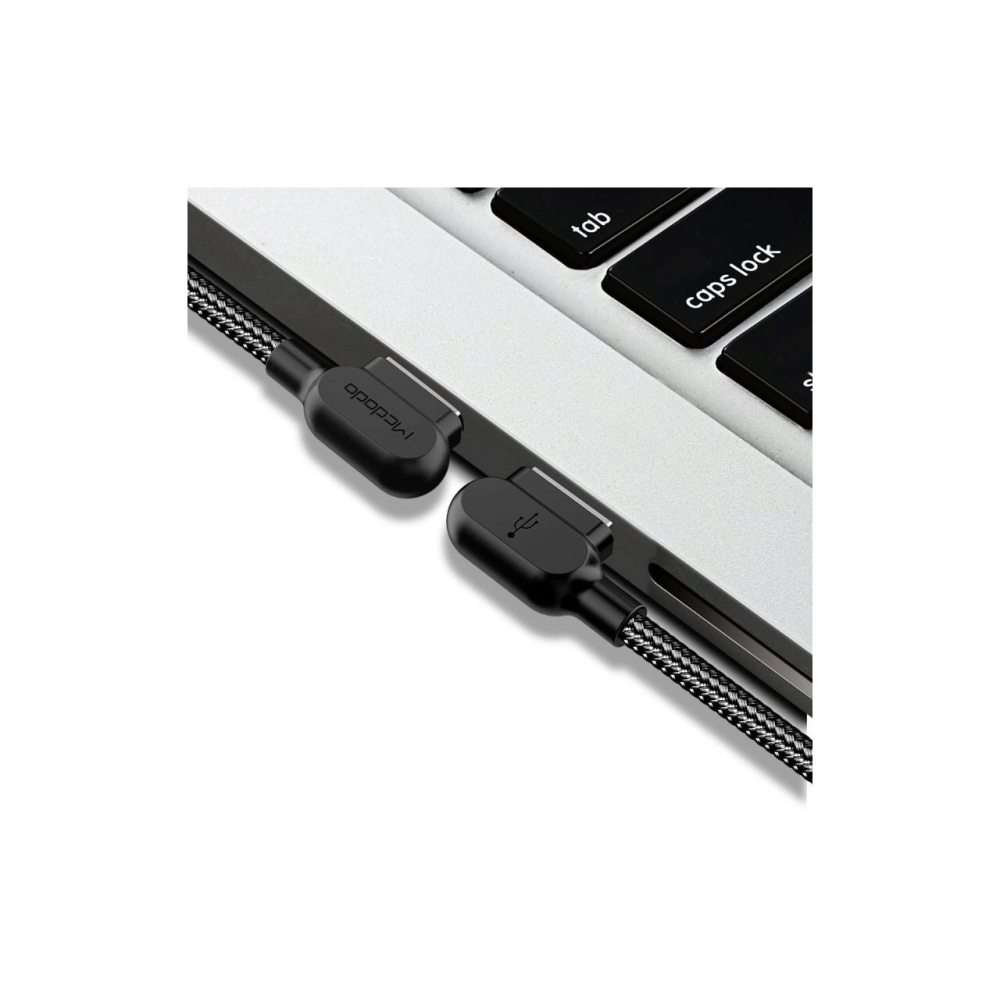 Cablu Type-C Mcdodo Button Series LED Black, 2A, unghi 90°, 0.5m [7]