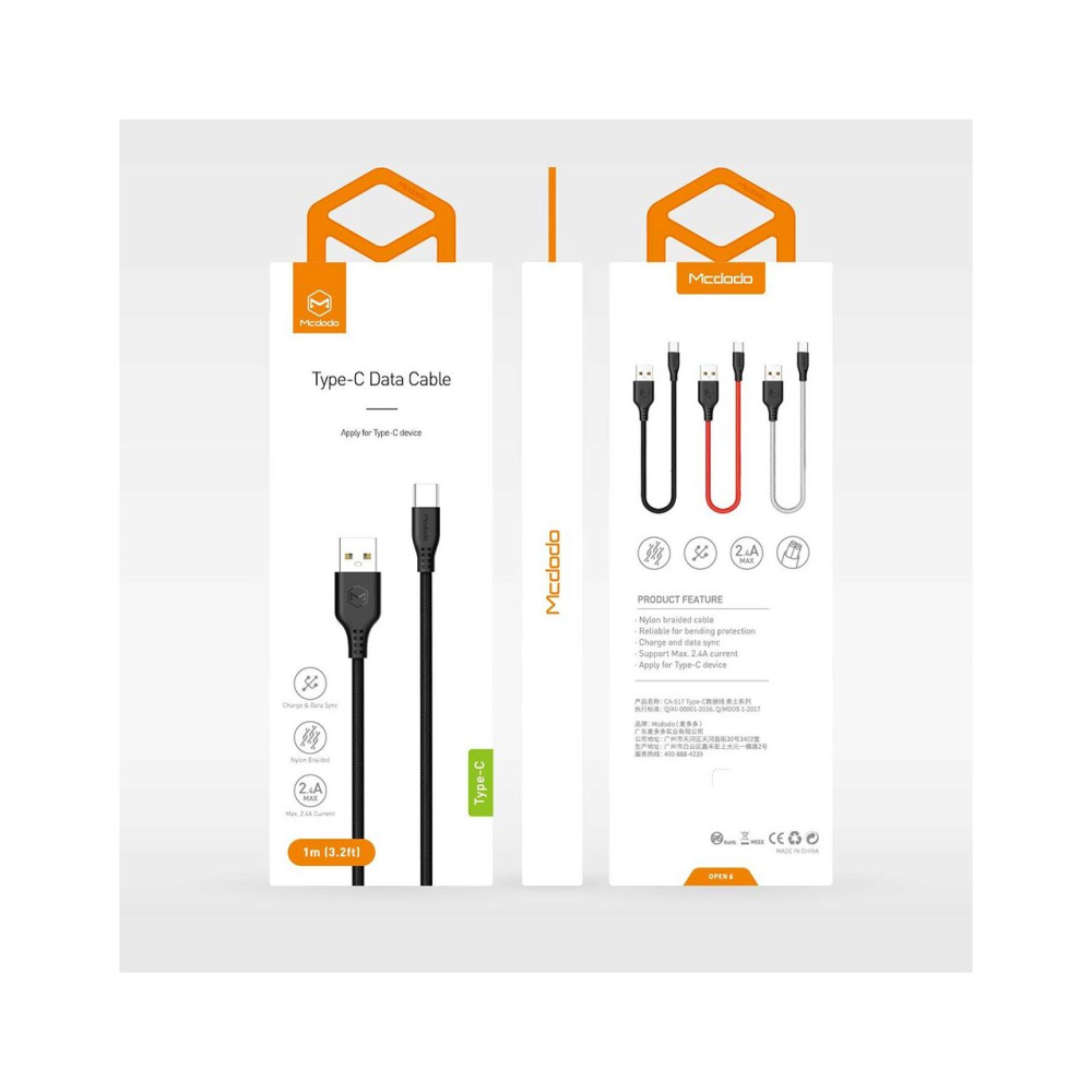 Cablu Type-C Mcdodo Warrior Series 1m, Black [3]