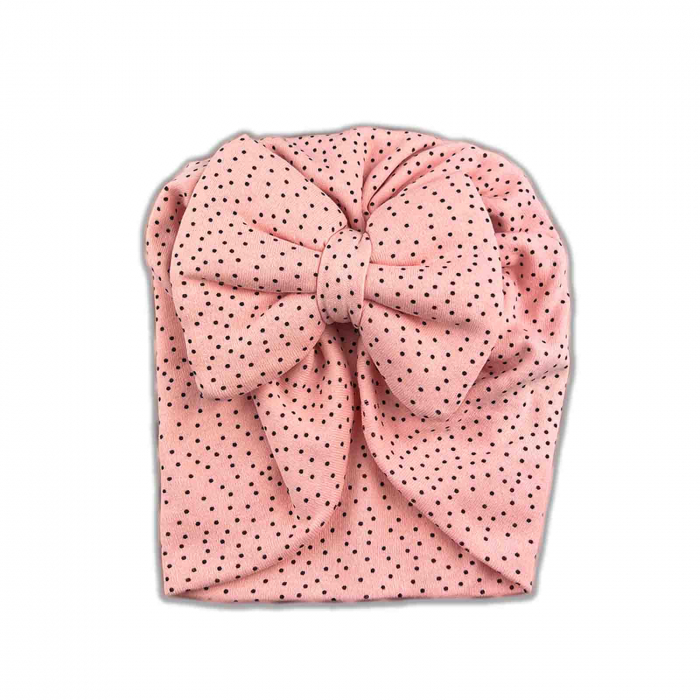 Turbane Bebelusi, din Bumbac, cu Fundite, Piersica - Micostore.ro [2]
