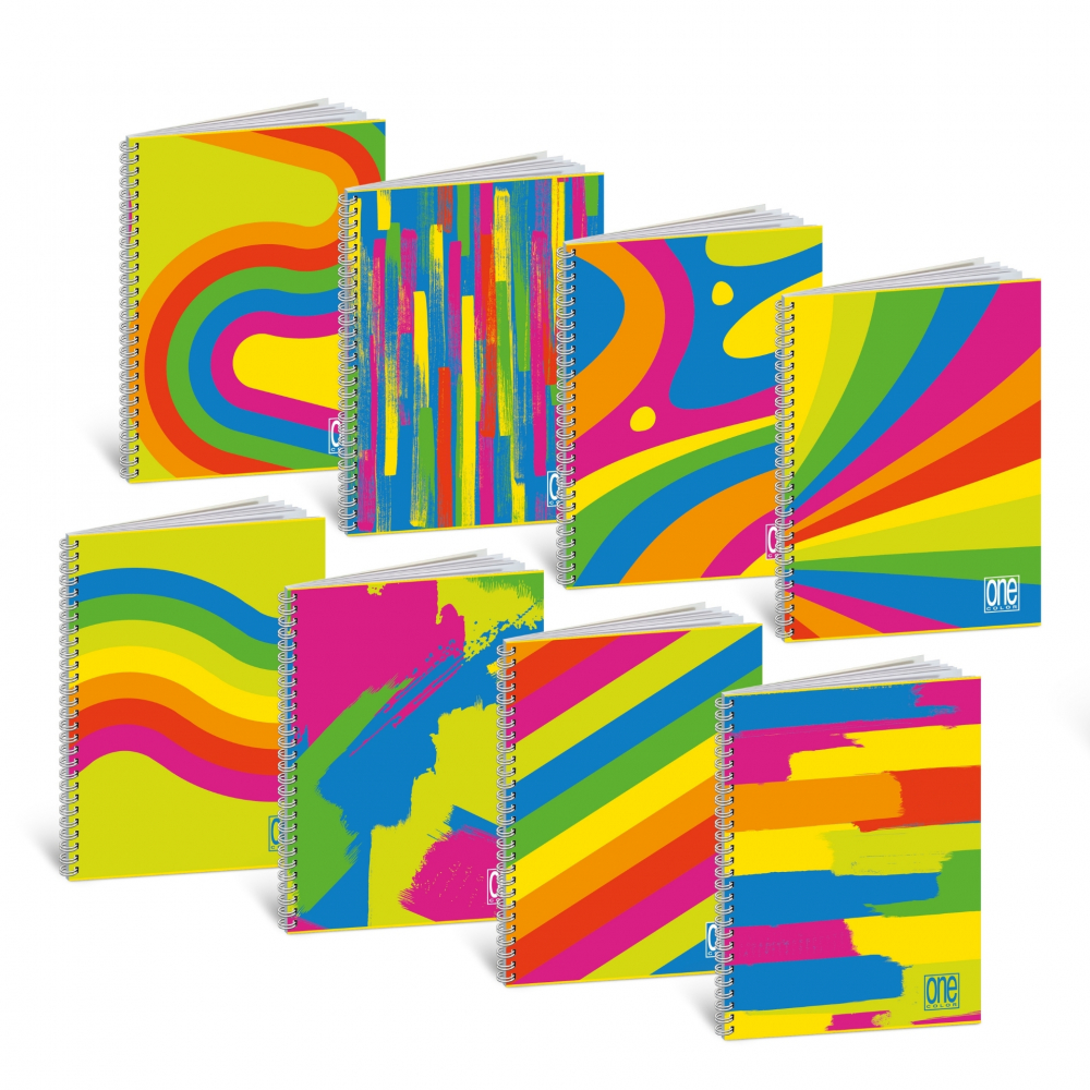 Caiet A4 cu spirala - One Color Fanta Fluo, 80 g/m2, 60 pag. (Matematica) [1]