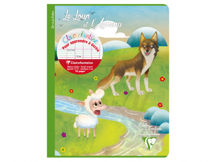 Caiet A5+ (17 x 22 cm) capsat, 16 file, metric, Les Fables De La Fontaine, Clairefontaine [7]