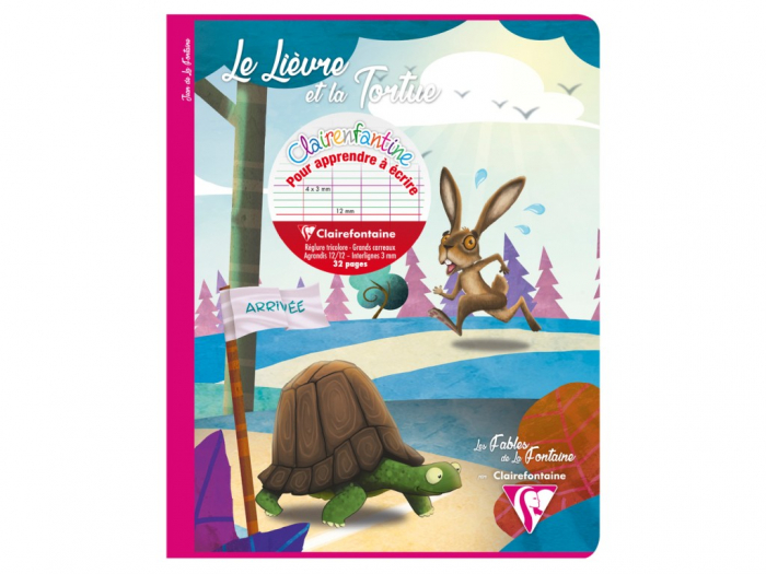 Caiet A5+ (17 x 22 cm) capsat, 16 file, metric, Les Fables De La Fontaine, Clairefontaine [5]