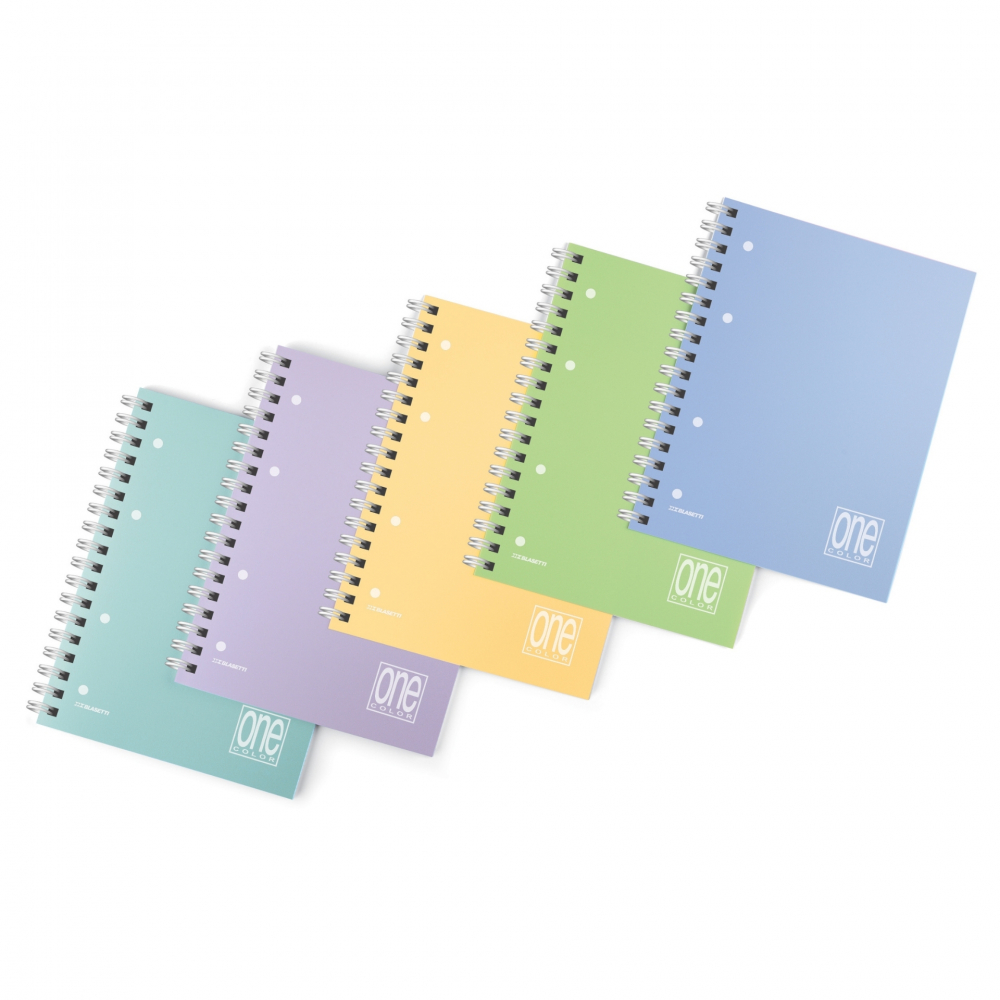 Caiet A5+ cu spirala - One Color Pastel, 80 g/m2, 80 pag., coperta PP (Matematica) [1]