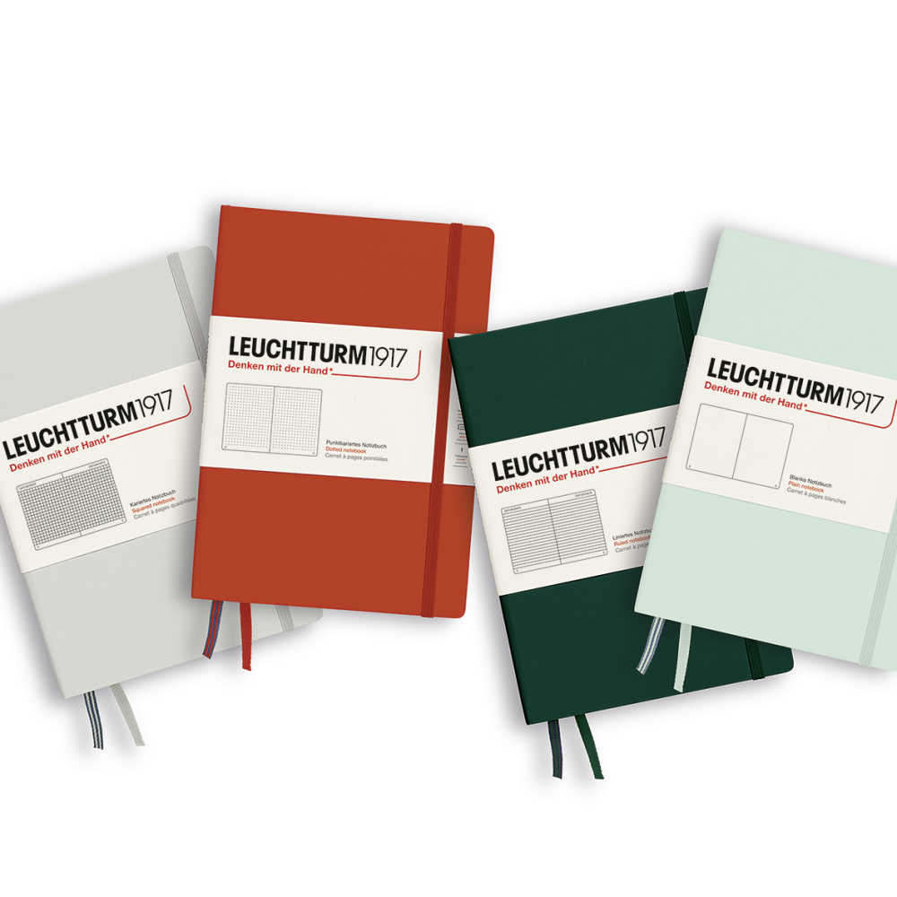 Caiet a5 dictando coperta flexibila rosu inchis leuchtturm [5]