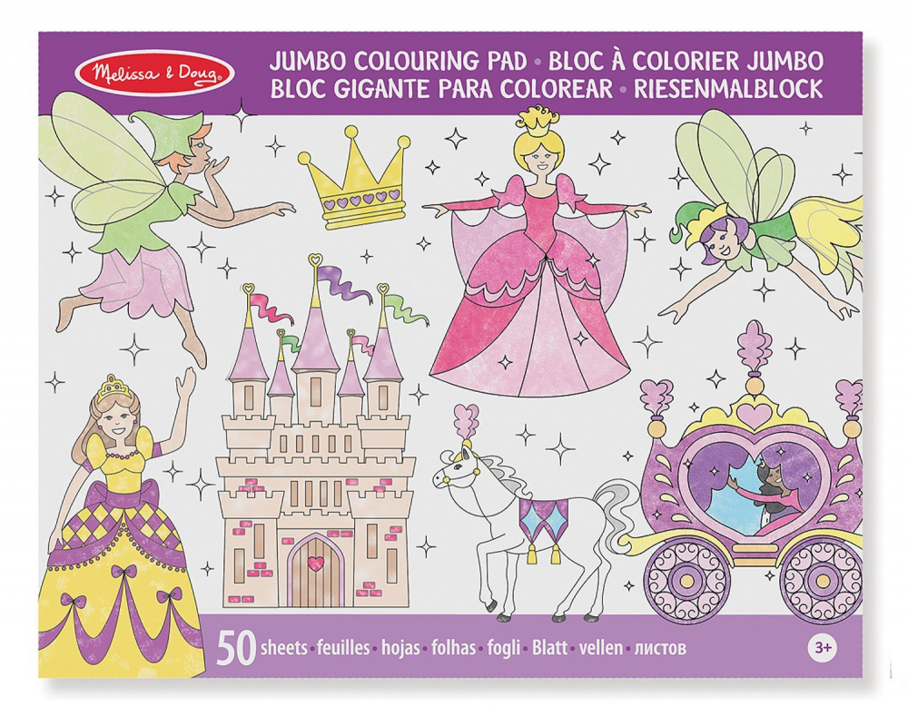 Caiet jumbo cu desene pentru colorat Printese si zane Melissa and Doug [1]