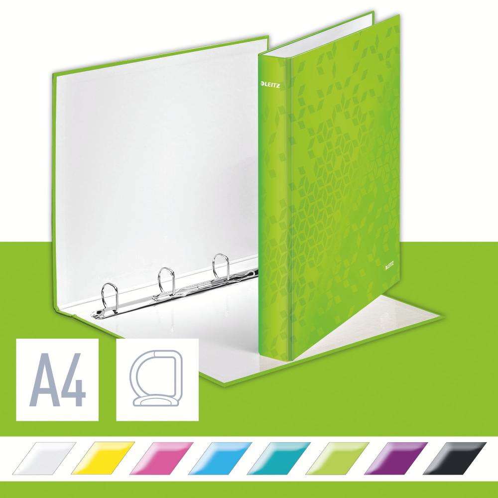 Caiet mecanic a4 4 inele 25mm/40mm verde metalizat wow leitz [3]