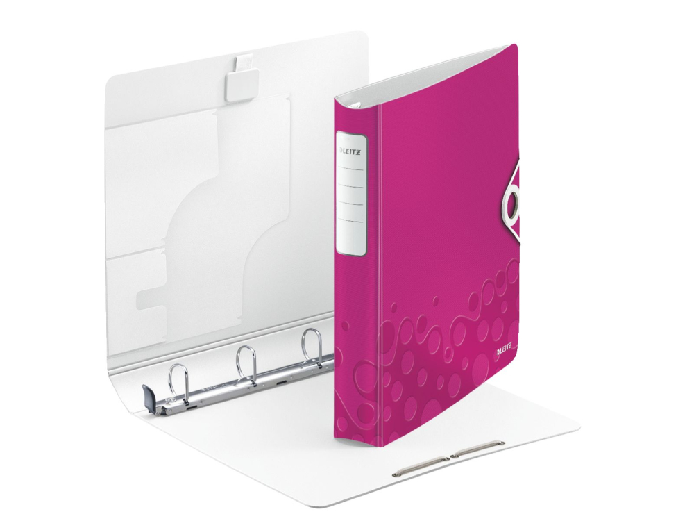 Caiet mecanic a4 4 inele 30mm/52mm roz metalizat softclick leitz [2]