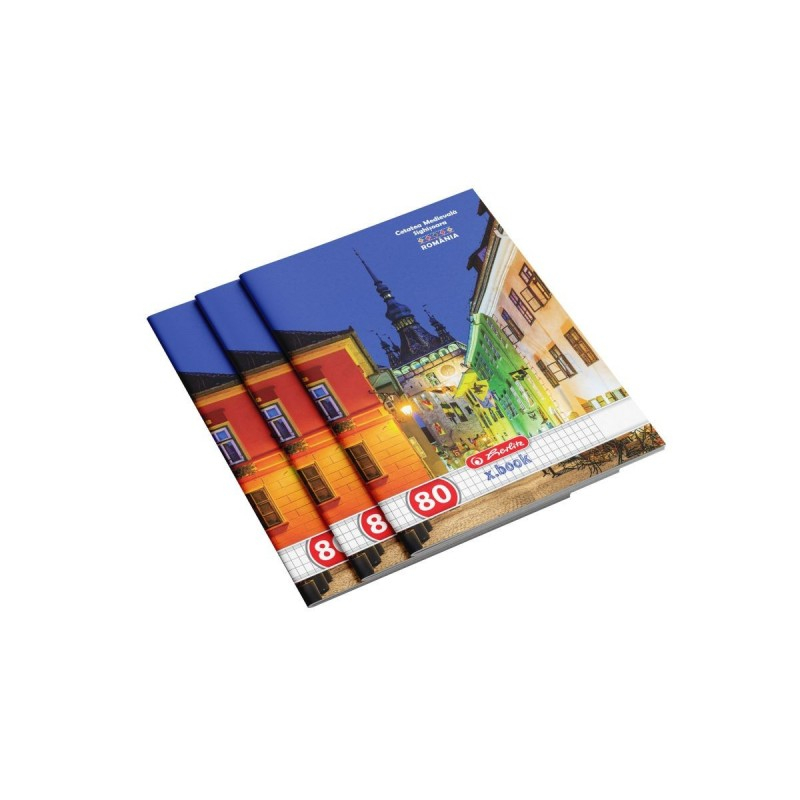 Caiet scolar A4 Herlitz X.Book Romania, 80 file, matematica, colturi rotunjite, 70g/mp, 9481030 [2]
