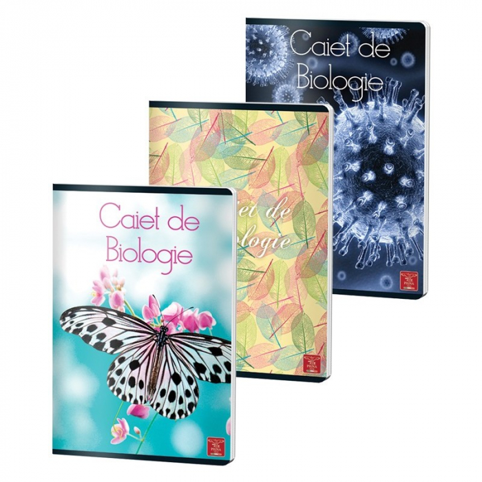 Caiet scolar A4 Pigna, 24 file, BIOLOGIE, colturi rotunjite, 70g/mp [1]