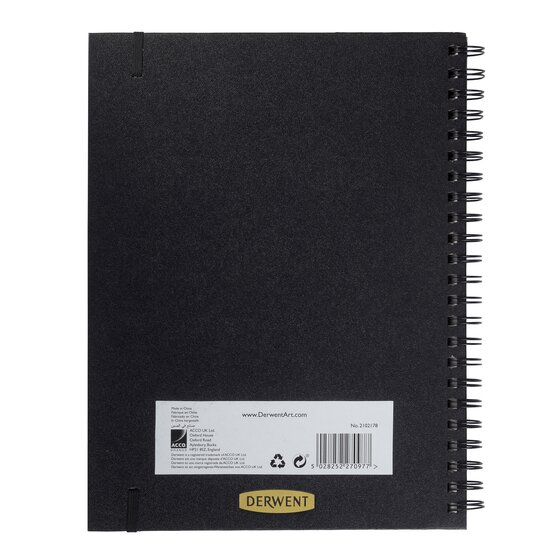 Caiet spira pentru schite a4 40 file 200g coperta neagra professional derwent [2]