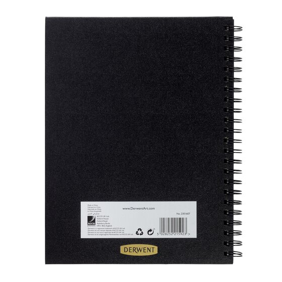 Caiet spira pentru schite a4 86 file 110g coperta neagra professional derwent [2]