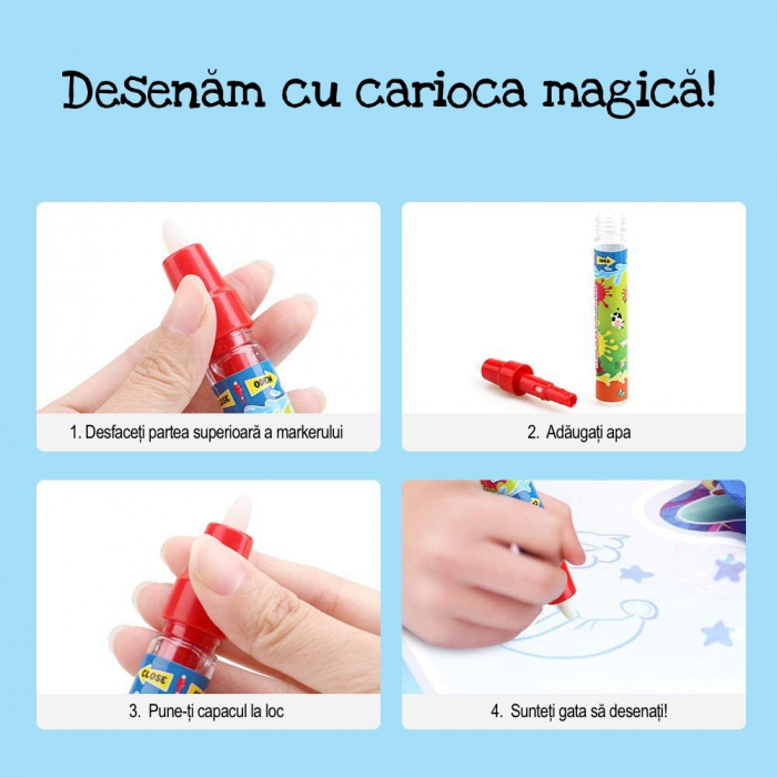 Caiet de colorat si pictat cu apa la infinit, Water Doodle [4]