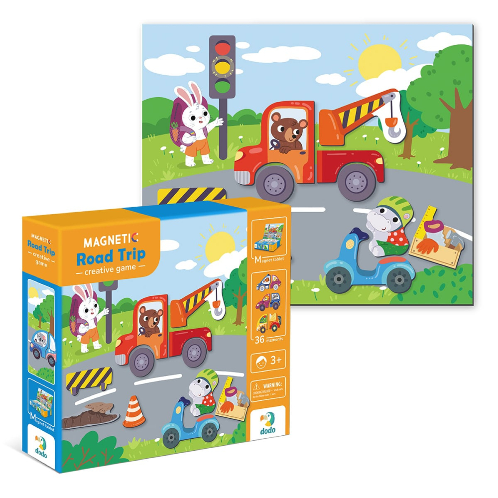 Calatorie cu masina, joc magnetic cu 36 piese, copii varsta 3-7 ani [5]