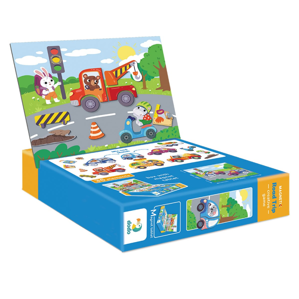 Calatorie cu masina, joc magnetic cu 36 piese, copii varsta 3-7 ani [3]