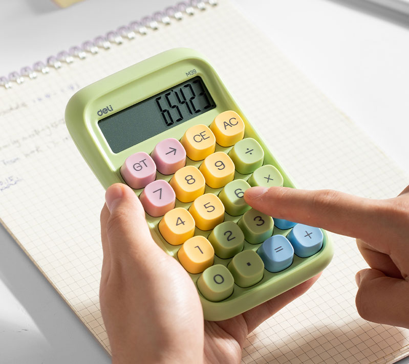 Calculator birou 10dig taste multicolore verde deli [3]