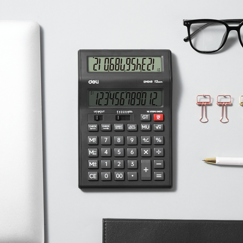 Calculator birou 12 dig display dublu m049 deli [2]