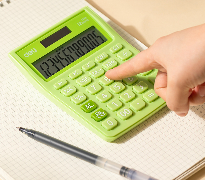 Calculator birou 12dig alb-verde 1238 deli [4]