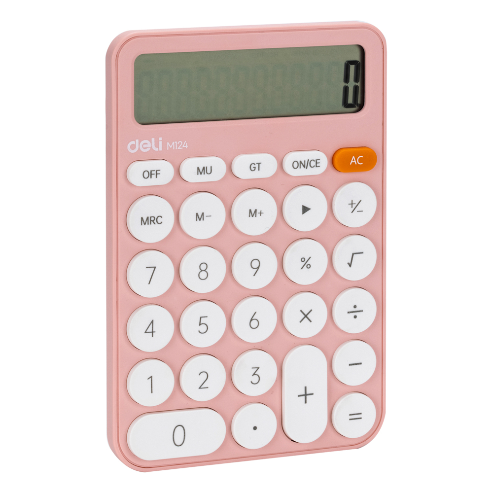 Calculator birou 12dig plastic fashion em124 roz deli [2]