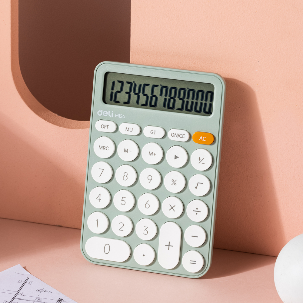 Calculator birou 12dig plastic fashion em124 vernil deli [3]