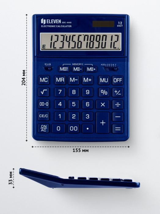 Calculator de birou 12 digiti, 204 x 155 x 33 mm, Eleven SDC-444XR [2]