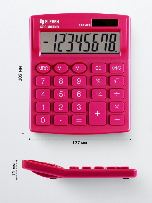 Calculator de birou 8 digiti , 120 x 105 x 21 mm, Eleven SDC-805 [2]