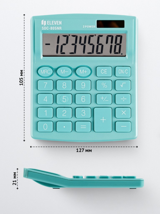 Calculator de birou 8 digiti , 120 x 105 x 21 mm, Eleven SDC-805 [2]