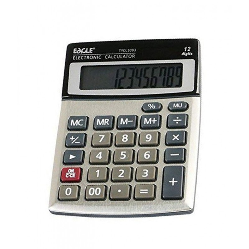 Calculator de birou Eagle TYCL1093RS, 12 digiti, alimentare baterie + solar, ecran inclinat [2]