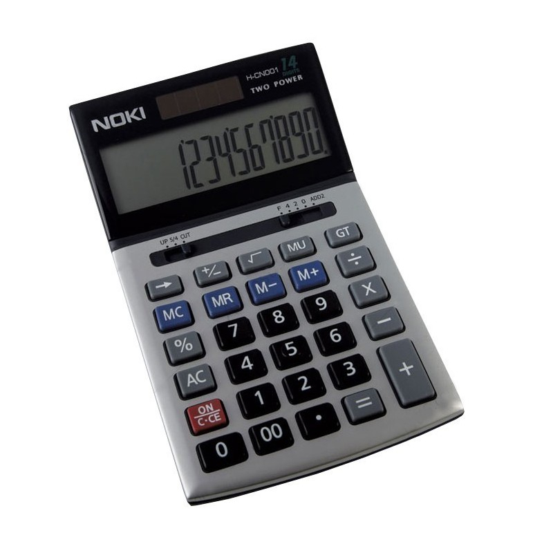 Calculator de birou Noki H-CN001, 14 digiti, alimentare baterie + solar, ecran inclinat [2]