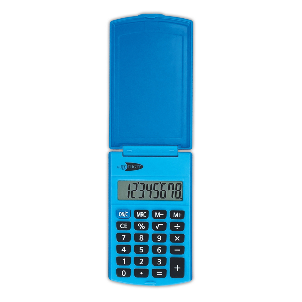 Calculator de buzunar, 8 Cifre, 6 x 10 cm, 4 culori (blister), copii varsta 3 ani+,6 ani+,8 ani+ [4]