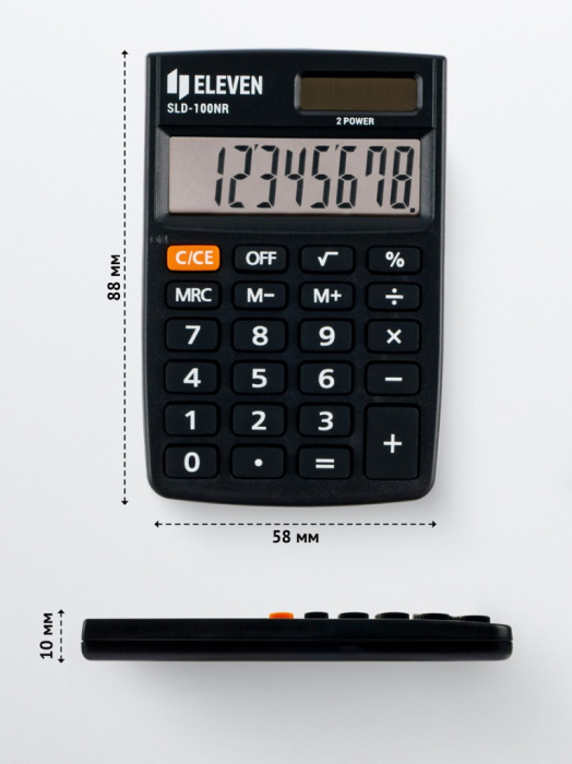 Calculator de buzunar 8 digiti, 88 x 58 x 10 mm, Eleven SLD-100NR [2]