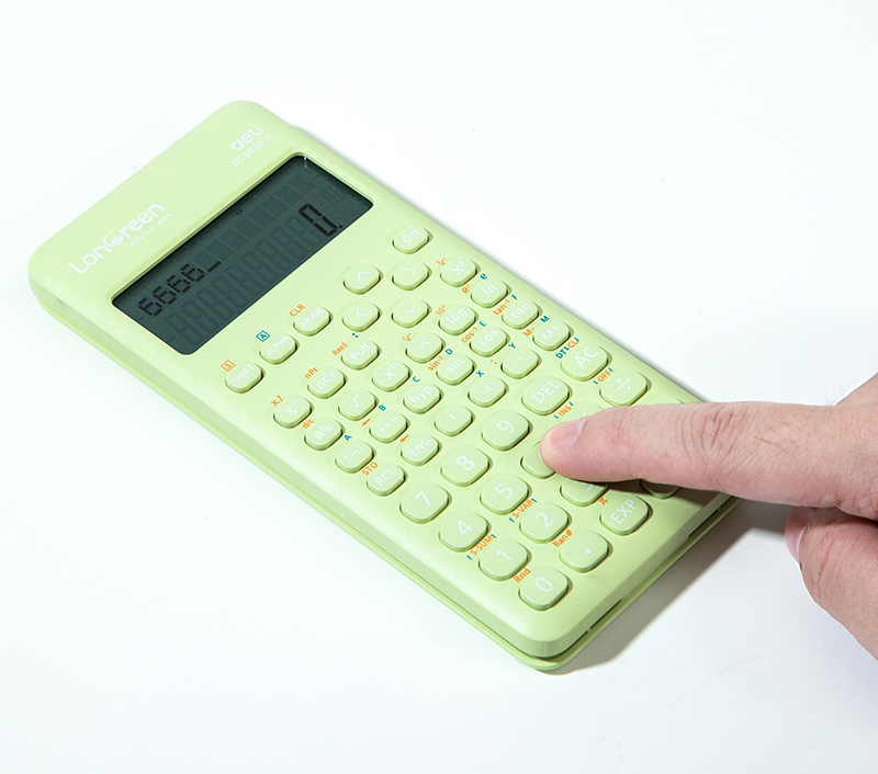 Calculator stiintific 12dig 240f vernil longreen plastic reciclat deli [3]