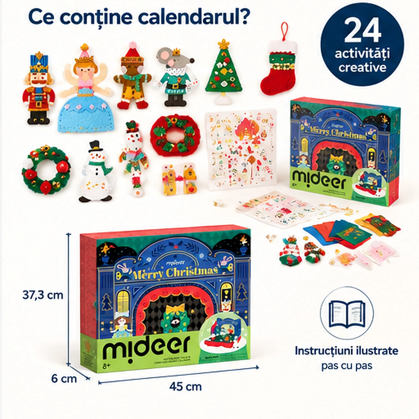 Calendar Advent creativ Mideer Spargatorul de Nuci, 24 activitati si teatru de papusi, 8+ ani [4]